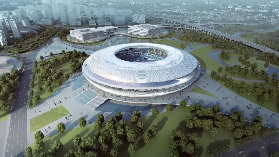 成都大運會主場館進入鋼結(jié)構(gòu)施工，“飛碟”造型顯雛形