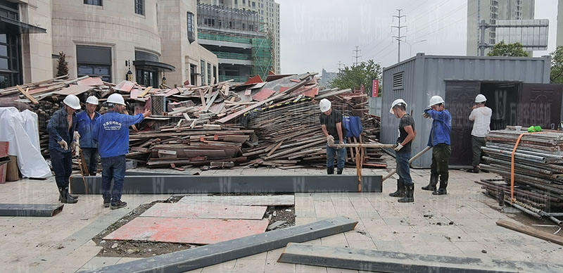臺州大板橋ETFE氣枕天幕項目開始施工 臺州大板橋ETFE氣枕天幕項目開始施工