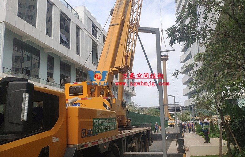 中國東盟特色商品匯聚中心膜鋼構工程開始施工