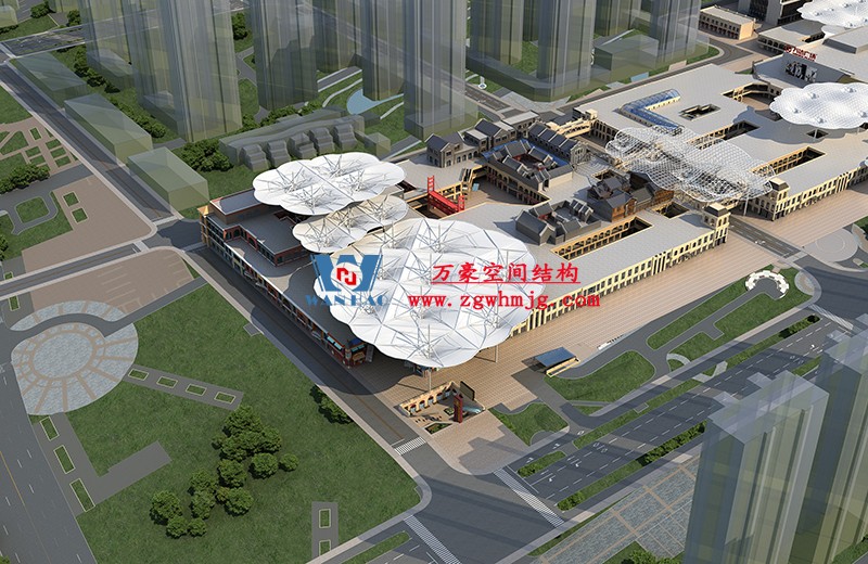 山東聊城萬達(dá)小鎮(zhèn)七彩祥云PTFE膜結(jié)構(gòu)項目