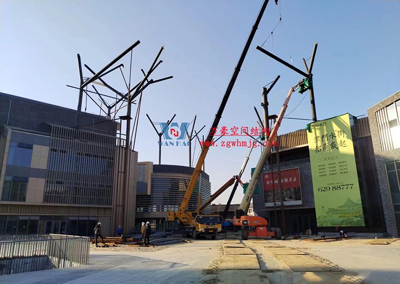 合肥文一塘溪津門天幕鋼結(jié)構(gòu)及ETFE氣枕膜工程施工進(jìn)度 合肥文一塘溪津門天幕鋼結(jié)構(gòu)及ETFE氣枕膜工程施工進(jìn)度