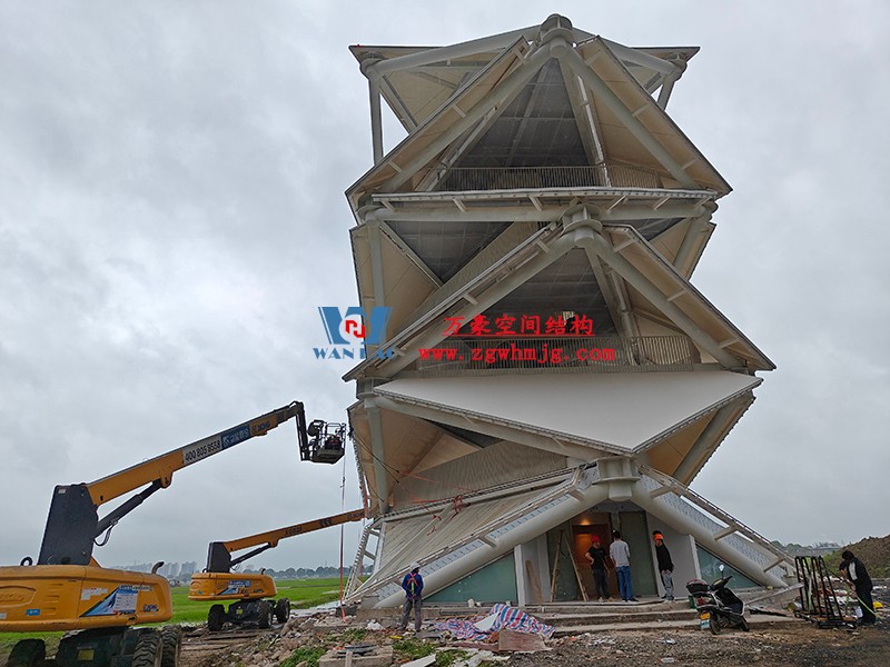 萬豪2023第8標-數智農業(yè)產業(yè)園先行啟動區(qū)塊項目設計施工總承包-瞭望塔膜結構工程