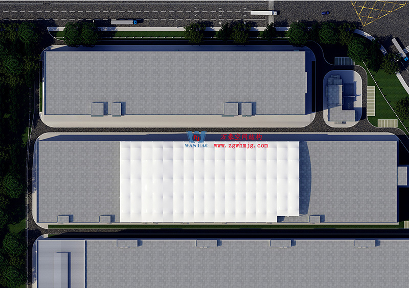 浙江真愛毯業(yè)科技有限公司廠房三屋面膜結(jié)構(gòu)工程完工大吉！