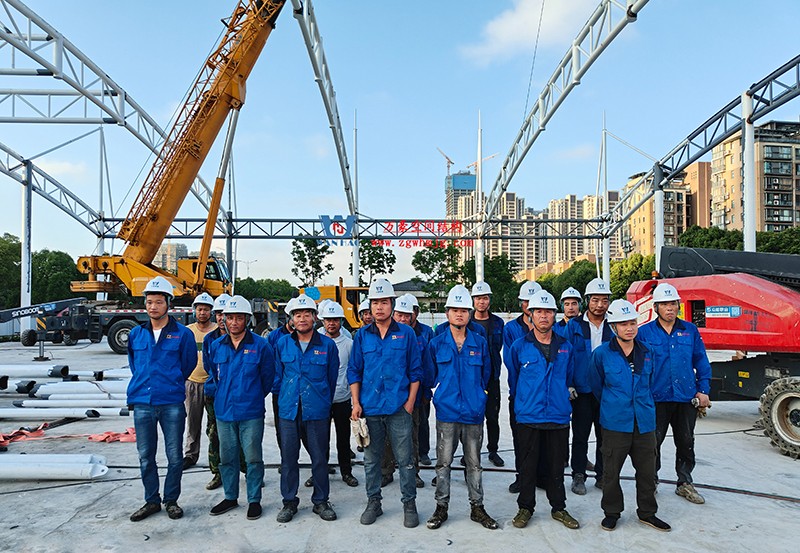 溫州惠民路西側(cè)綠地球場鋼膜結(jié)構工程完工