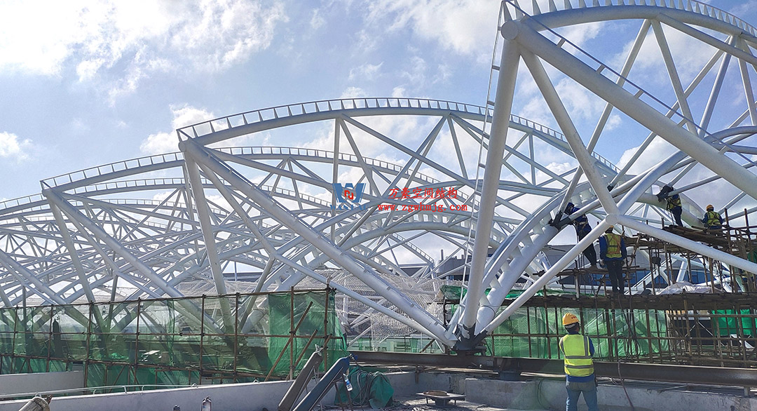 工程進度全速推進，PTFE膜材張拉在即！