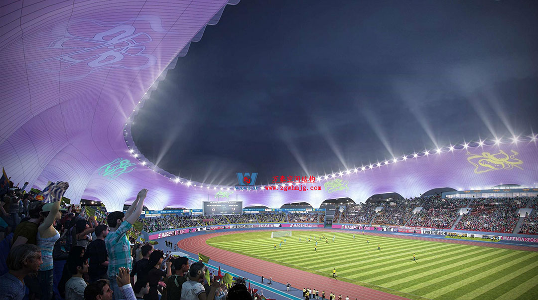 萬豪中標(biāo)-山東蓬萊PEFE膜結(jié)構(gòu)體育場