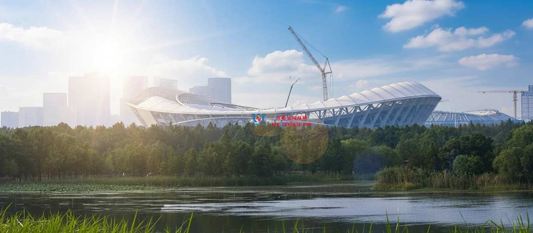 太湖之畔，華燈初上|無錫奧體中心施工加速