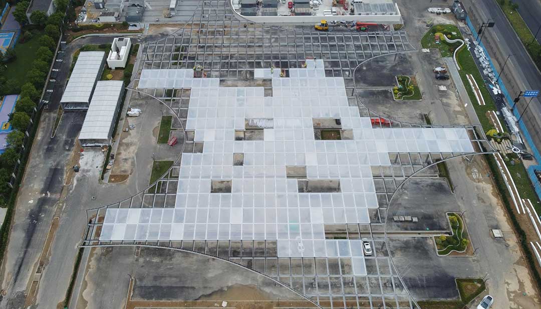 經(jīng)受強臺風(fēng)考驗！臺州山姆 ETFE 氣枕天幕安然無恙，建設(shè)穩(wěn)步向前